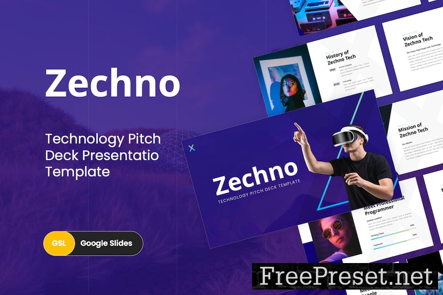 Zechno - Technology Google Slides Template GCW8BEB