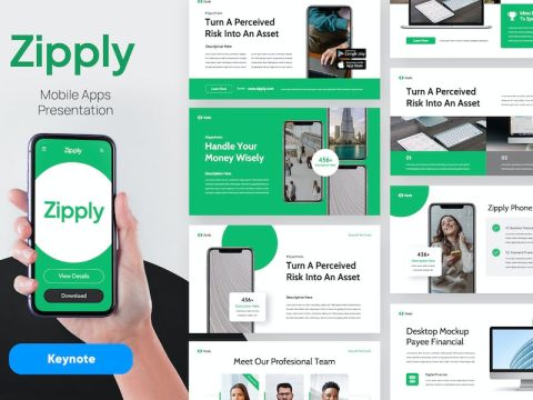 ZIPPLY - Mobile App Keynote Template PFKLQA9