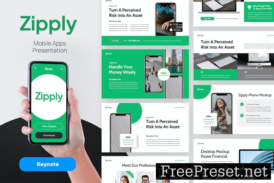 ZIPPLY - Mobile App Keynote Template PFKLQA9