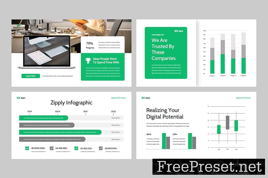 ZIPPLY - Mobile App Powerpoint Template XES94BR