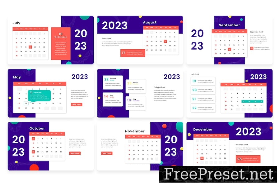 2023 Calendar Infographic - Google Slide Template YAUAVCS