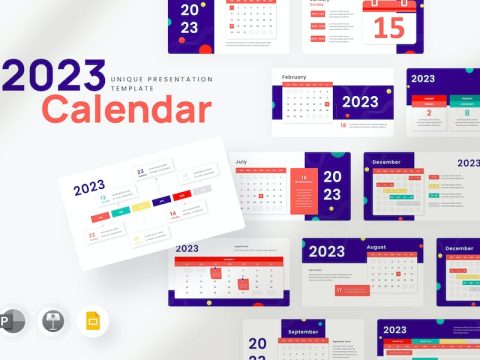 2023 Calendar Infographic - Google Slide Template YAUAVCS