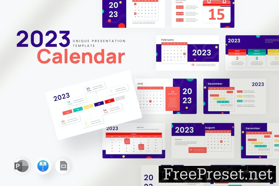 2023 Calendar Infographic - Keynote Template 8LYBR83