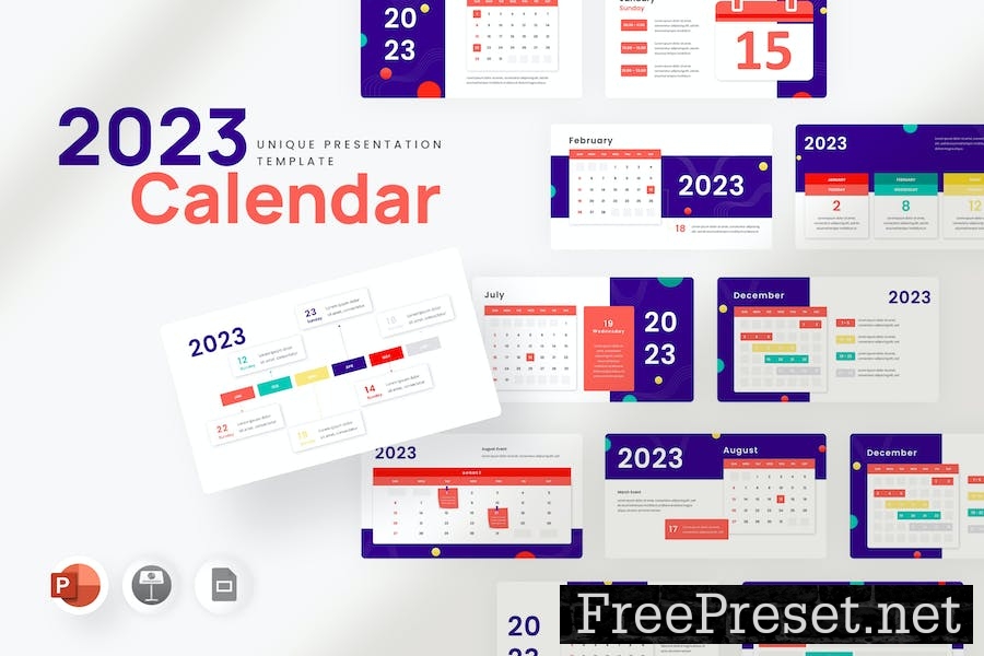 2023 Calendar Infographic - Powerpoint Template 9NQFEF6