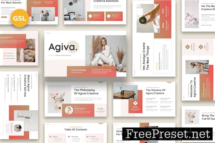 Agiva - Agency Studio Creative Google Slides KXALZQR