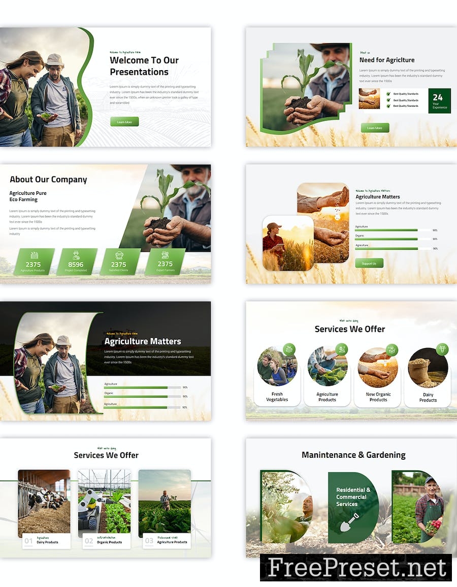 Agriculture Farming PowerPoint Template KWW3ZLP