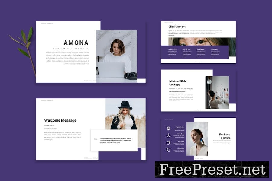 Amona - Google Slide Template BWMF25W