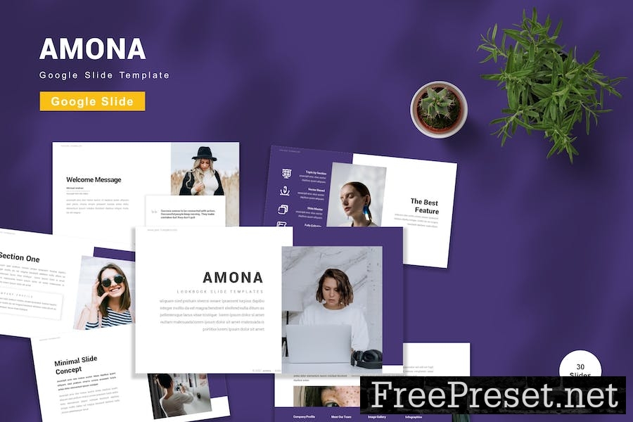 Amona - Google Slide Template BWMF25W