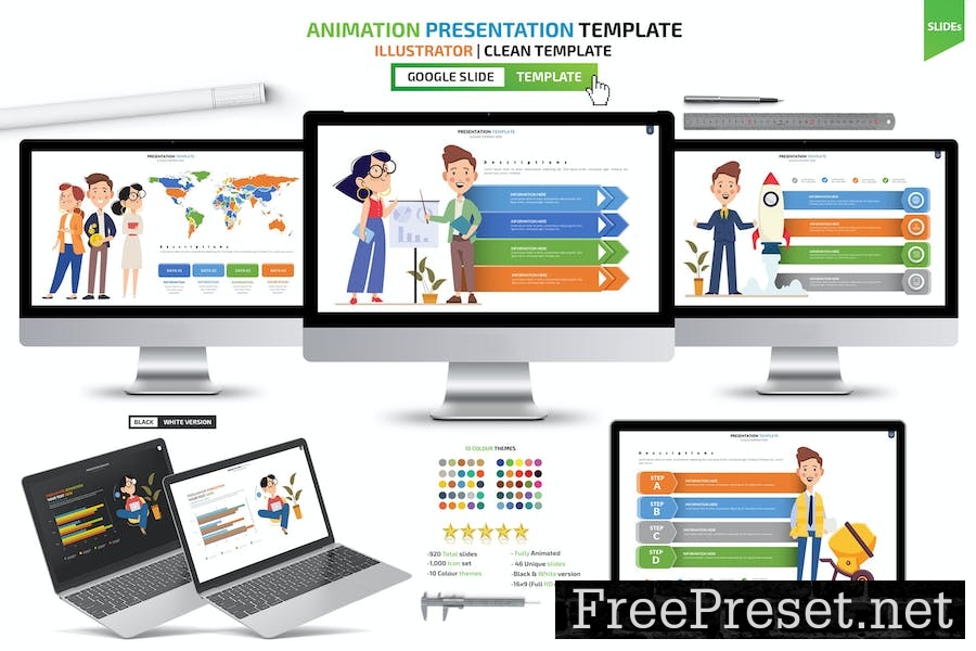 Animation Google Slides Presentation Templates TWEWR4B