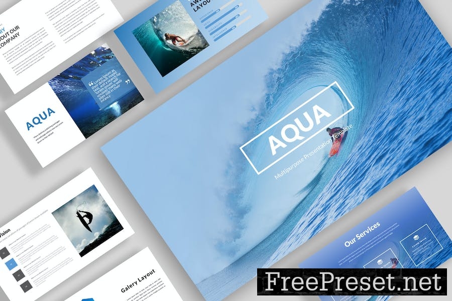 Aqua Surfing Google Slides