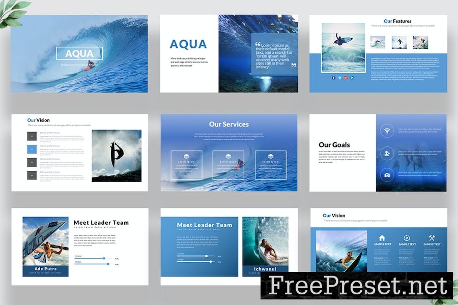 Aqua Surfing Google Slides