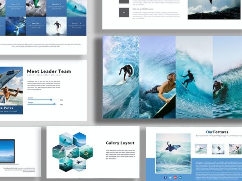 Aqua Surfing Google Slides