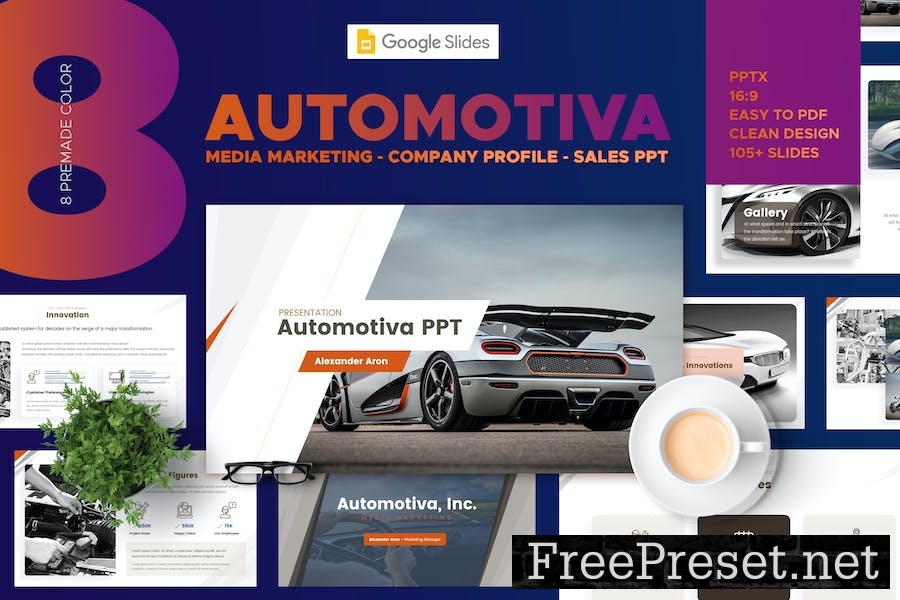 Automotive Media Marketing - Google Slides QT6Z3V