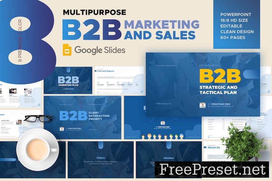 B2B Marketing and Sales Google Slide Z3A559