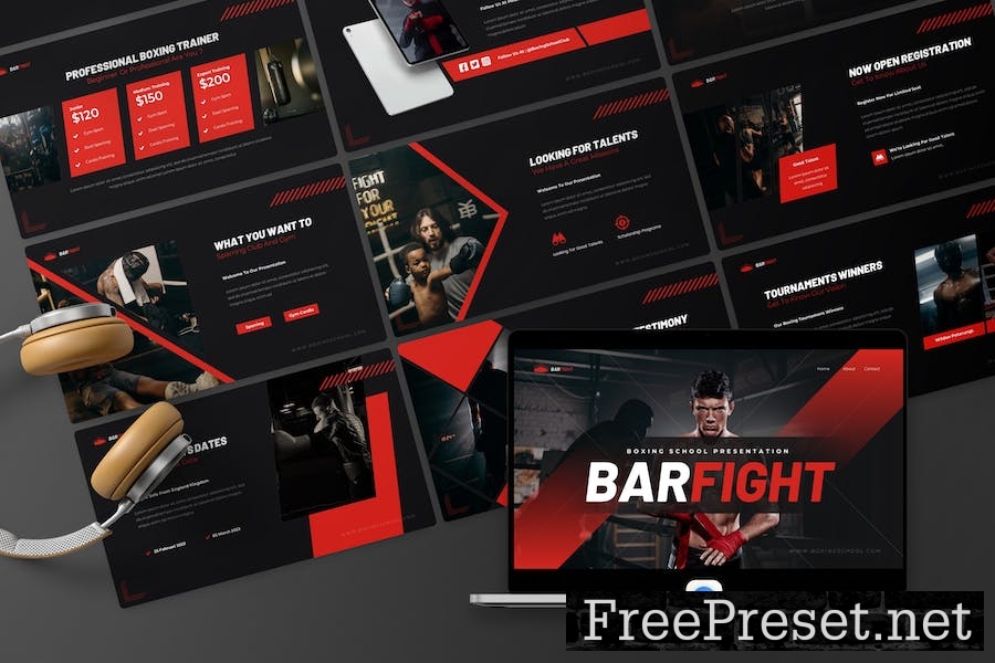 Bar Fight - Boxing School Keynote Template 2SW9A9P