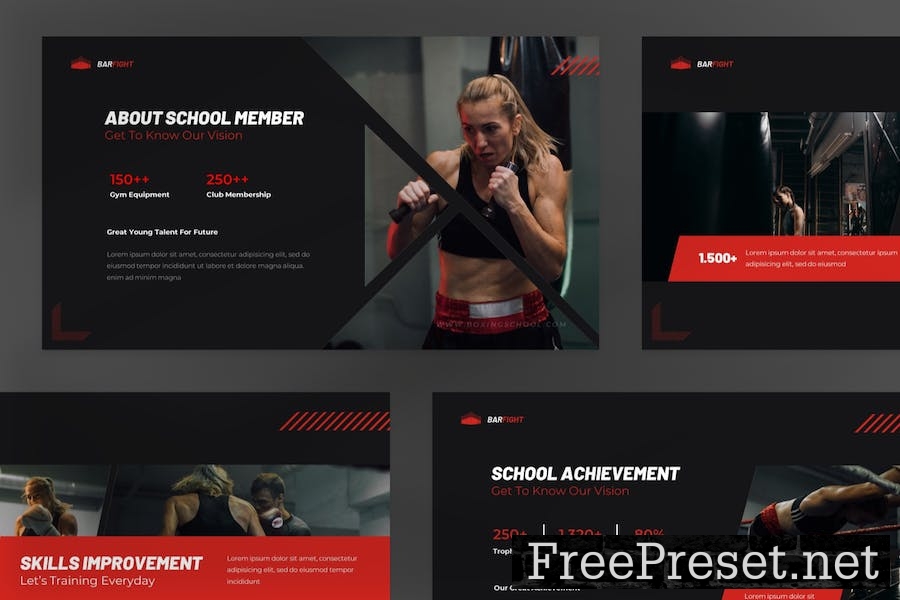 Bar Fight - Boxing School Powerpoint Template 7JUTMQD