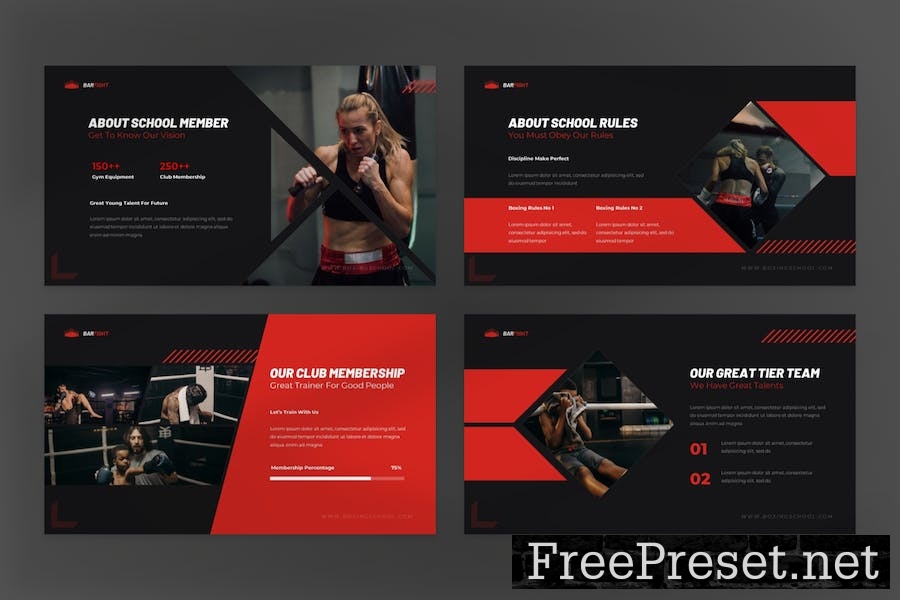 Bar Fight - Boxing School Powerpoint Template 7JUTMQD