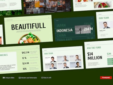 Beautifull Healthy Food Pitch Deck Powerpoint BAFWV5E