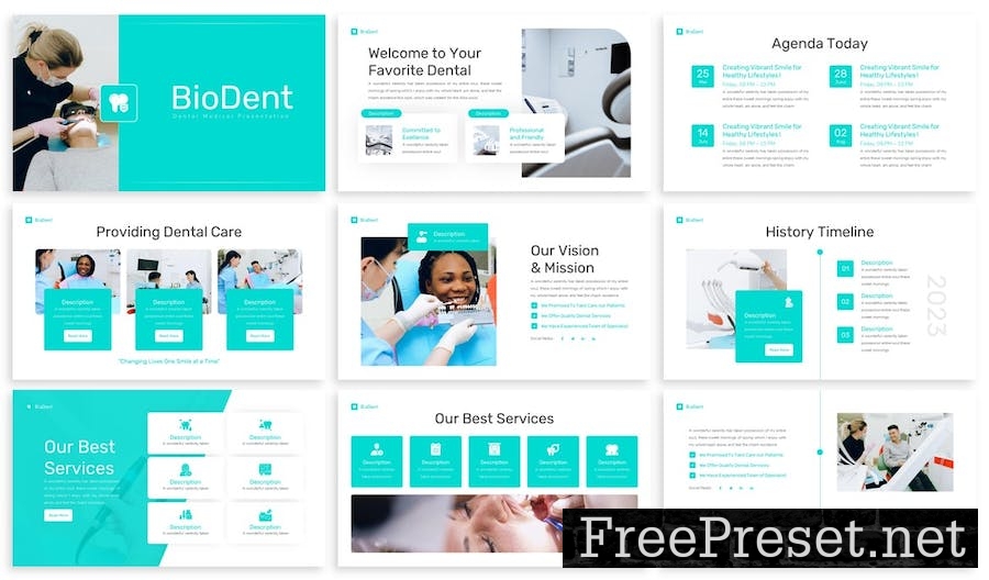 Biodent - Dental Care Google Slides Template Y6QD4GV