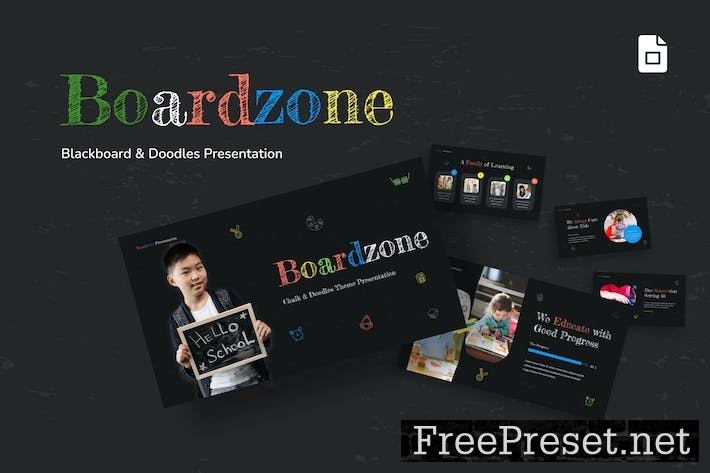 Boardzone - Blackboard & Doodles Google Slides SXFN8QD