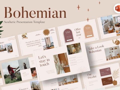 Bohemian Aesthetic PowerPoint Template 6XGCVBU