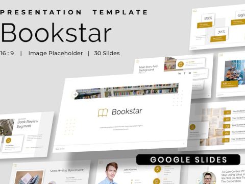 Bookstar - Book Review Presentation Google Slides MHHFHRS