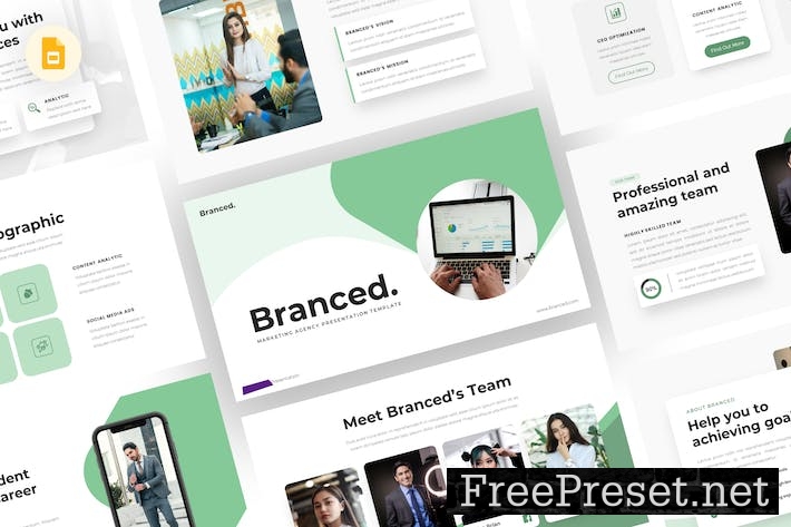 Branced - Marketing Agency Google Slides Template JTYPUM7