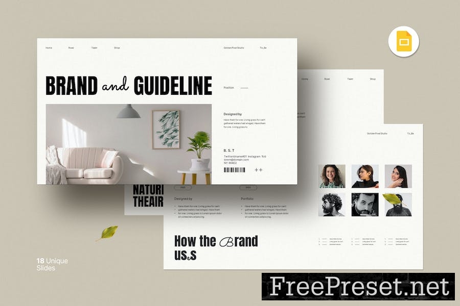 Brand Guideline Google Slide template PNT48KB