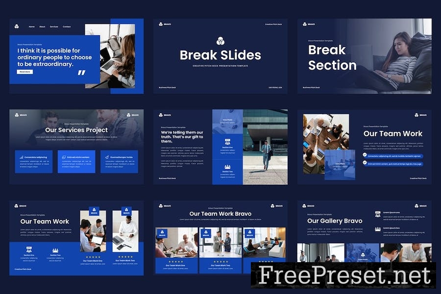 Bravo - Creative Pitch Deck Google Slides Template UESZ7JL