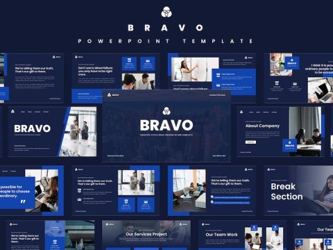 Bravo - Creative Pitch Deck Powerpoint Template NHRWVG7