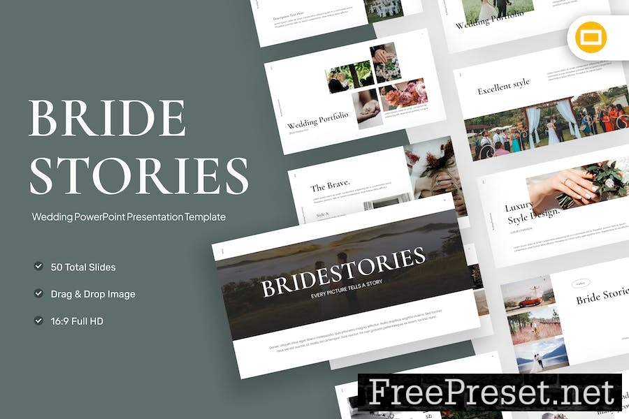 Bride Stories Wedding Google Slides Template P57WYLW