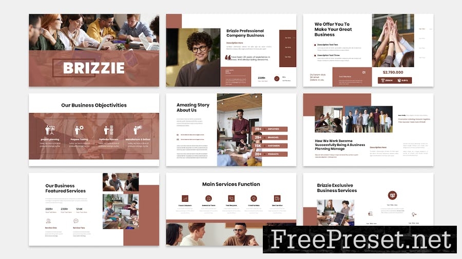 Brizzie - Business Presentation Google Slide Templ RUPF5GC