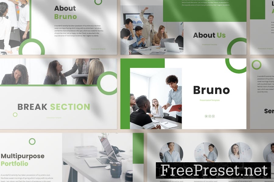 Bruno Business Presentation Google Slide Template AEERSJ7