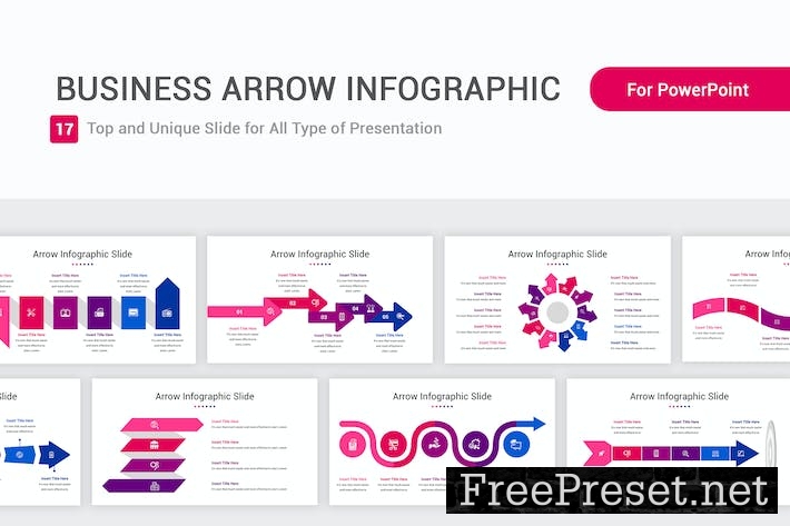 Business Arrow Infographic PowerPoint Template A2NMZAH