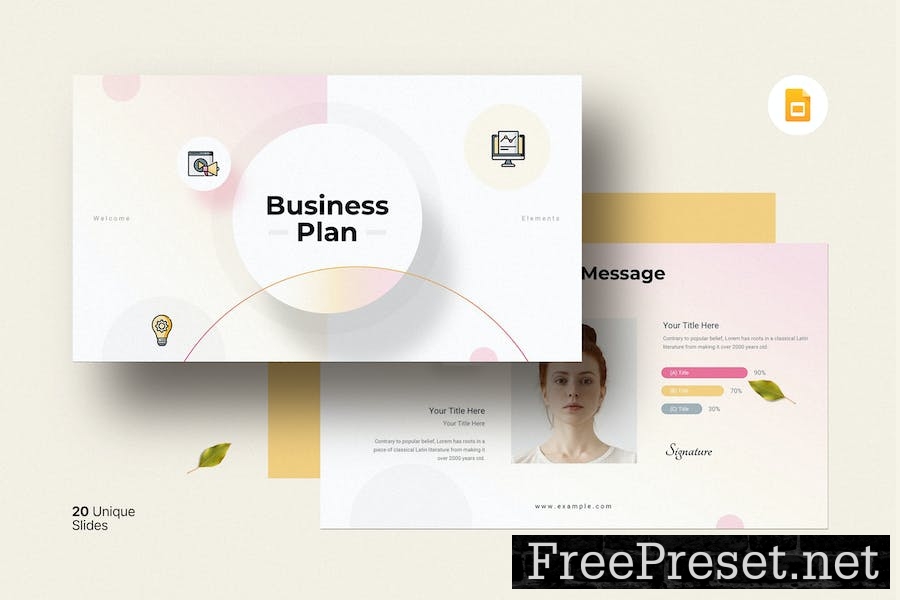 Business Plan Google Slide Template E9BGA4T