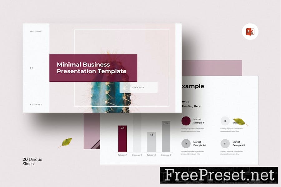 Company Profile Minimal Business PowerPoint PPM6VA6