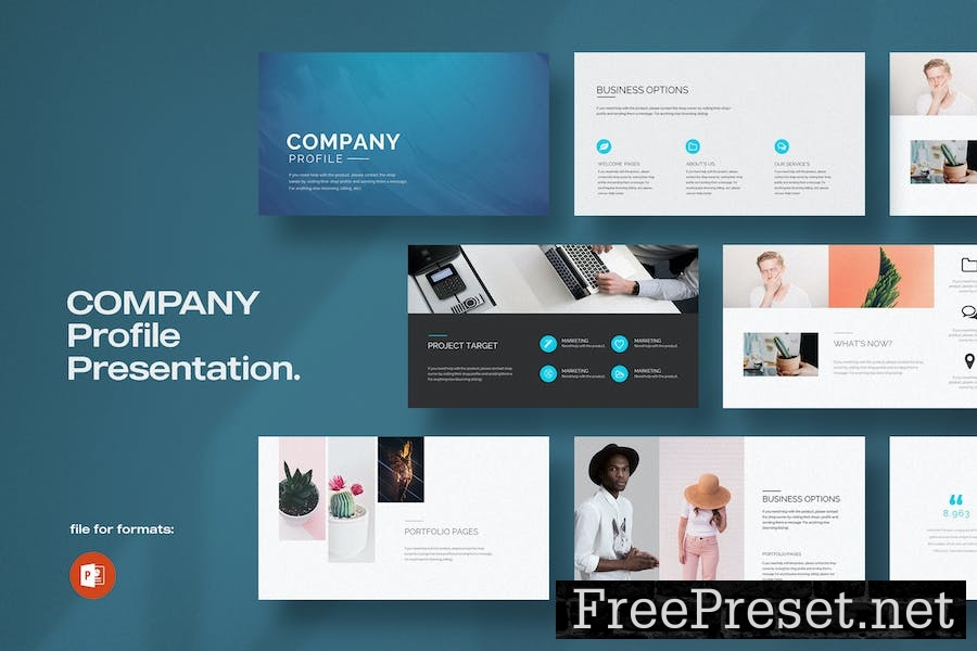 Company Profile Presentation Template 8LH64NU