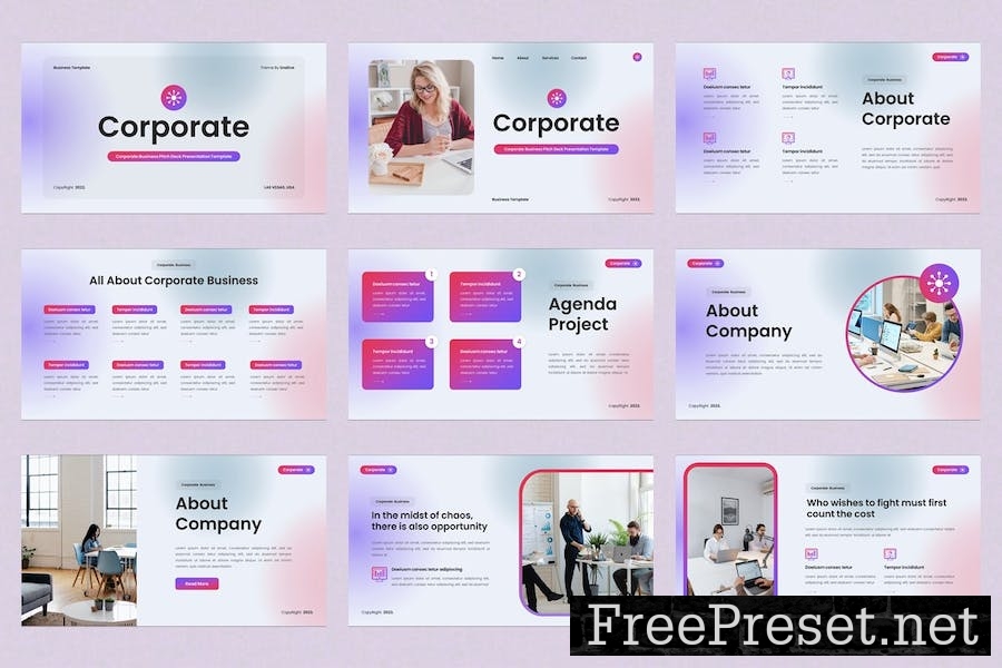 Corporate Business Google Slides Template 7WD9VW4