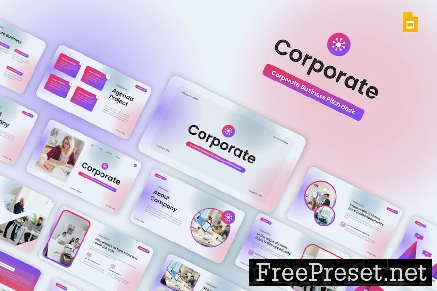 Corporate Business Google Slides Template 7WD9VW4