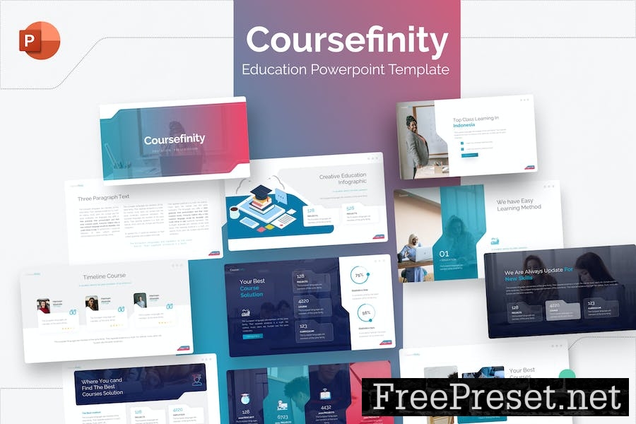 Coursefinity Education PowerPoint Template M9TPR5Q