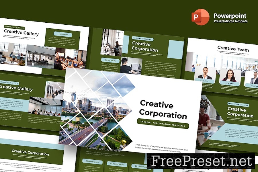 Creative Corporation - PowerPoint Template WRY2KLT