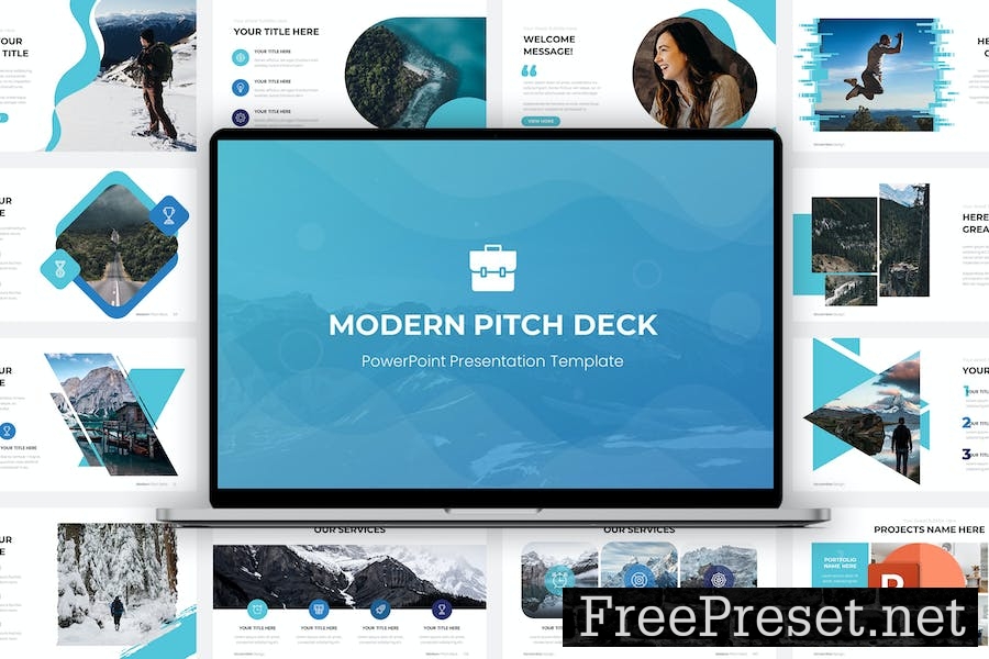 Creative Modern Pitch Deck PowerPoint Template YJ2SE7E