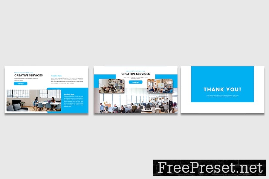 Creative Work Persentation Power Point Template QFCA9V6