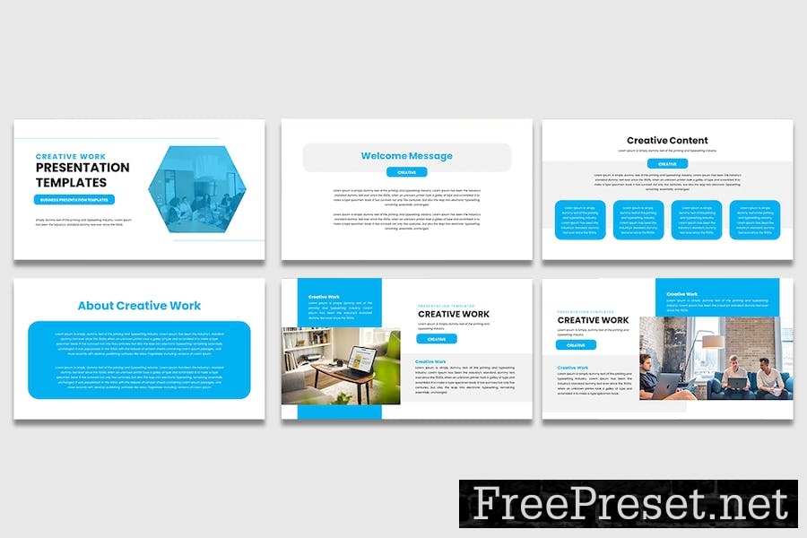 Creative Work Persentation Power Point Template QFCA9V6