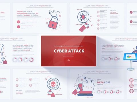 Cyber Attack - Keynote Infographics Slides