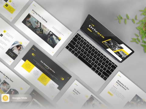 Drivero - Driving School Google Slides Template SJCU5VQ