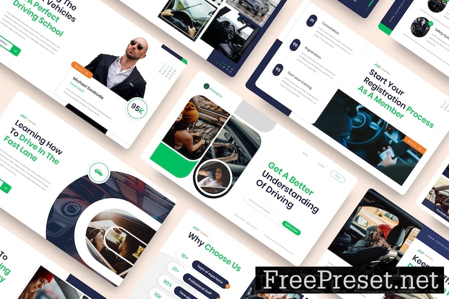 Drivery - Driving School Google Slide Template NU7HSDG