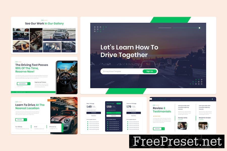 Drivery - Driving School PowerPoint Template