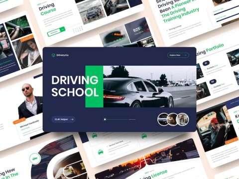 Drivery - Driving School PowerPoint Template