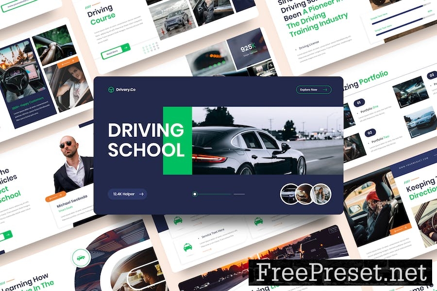 Drivery - Driving School PowerPoint Template